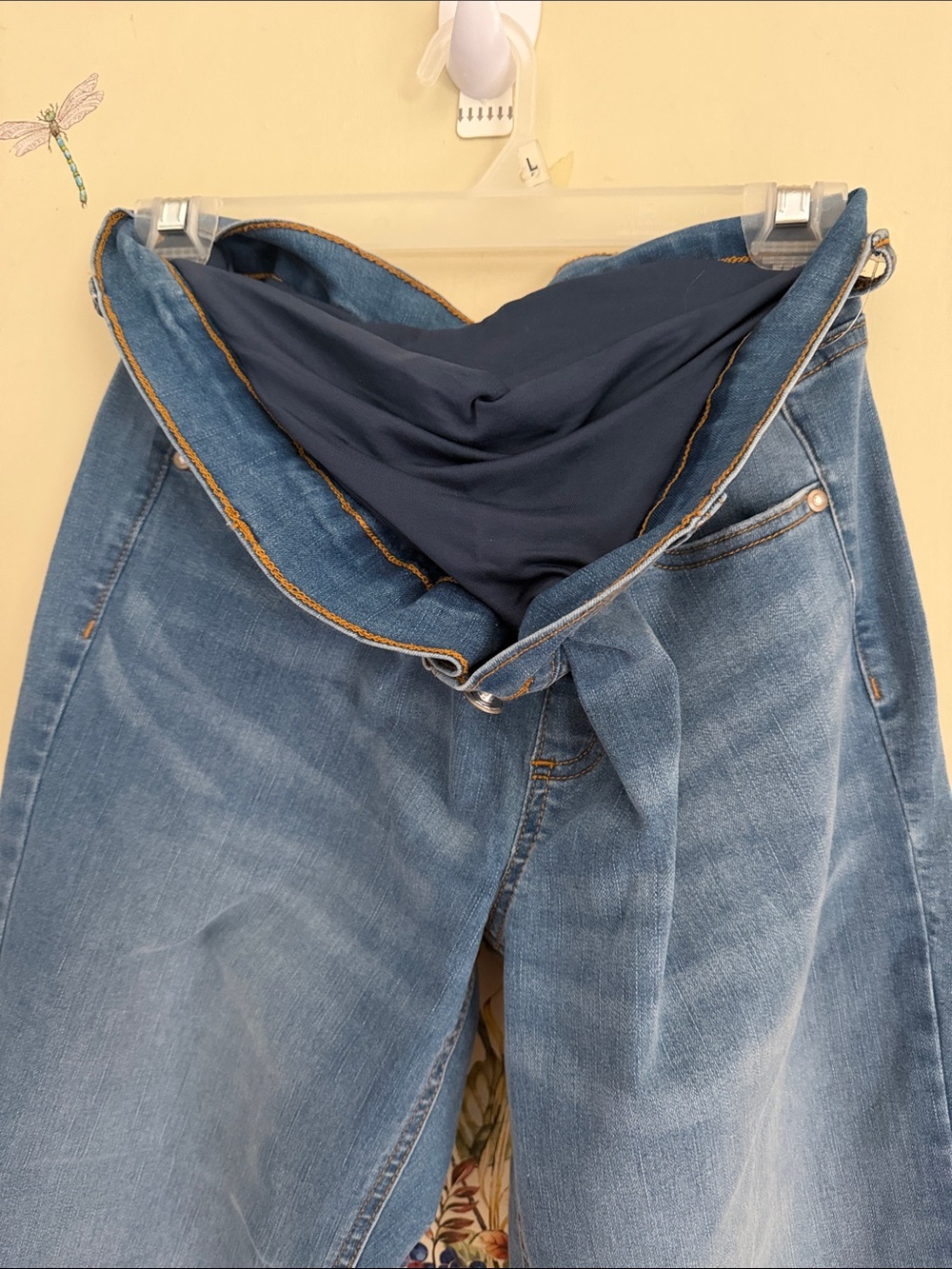 Women's Maternity ppRelaxed Fit Jeans in Light Blue Denim